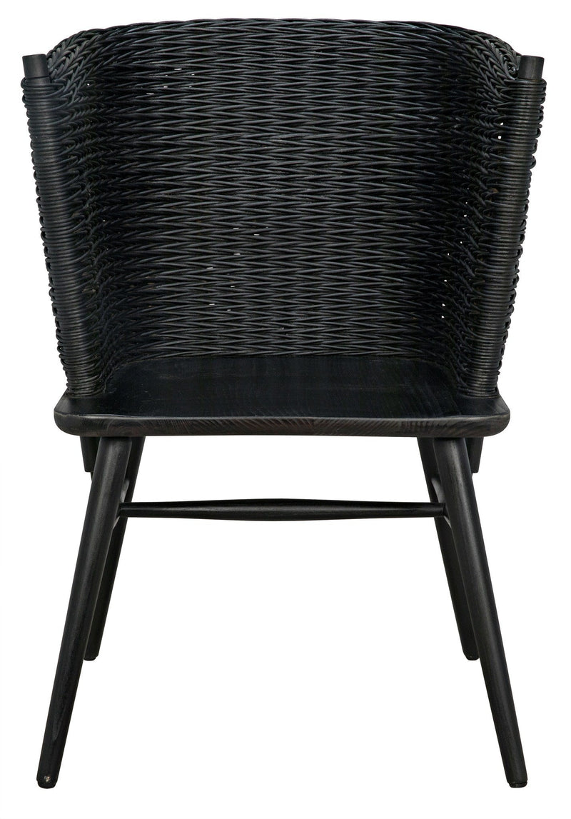 Marabu Chair, Charcoal Black with Leather-Accent Chairs-Noir-LOOMLAN