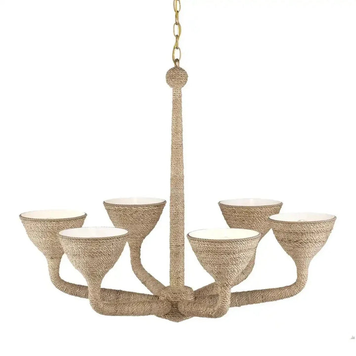 Marbella Abaca Rope Wrapped Chandelier - LOOMLAN - Currey & Co - Chandeliers