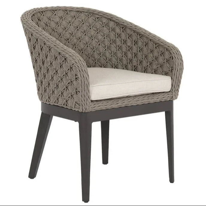 Marbella Sunbrella Outdoor Dining Chair 2PC-Outdoor Dining Chairs-Sunset West-Echo Ash-LOOMLAN