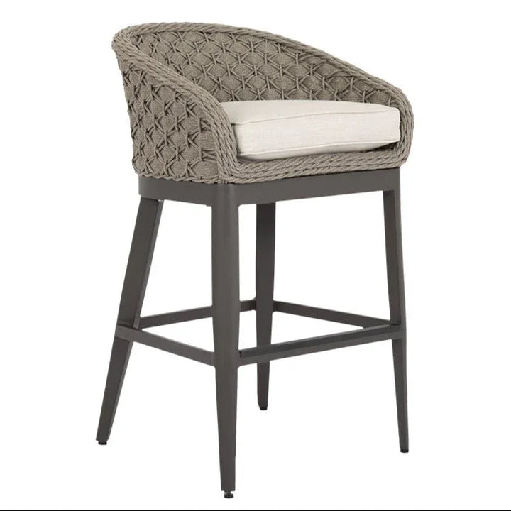 Marbella Weather-Resistant Outdoor Bar Stool-Outdoor Bar Stools-Sunset West-Echo Ash-LOOMLAN