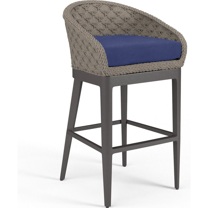 Marbella Weather-Resistant Outdoor Bar Stool-Outdoor Bar Stools-Sunset West-Echo Midnight-LOOMLAN