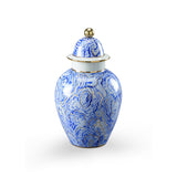 Marbleized Covered White Glazed Porcelain Urn