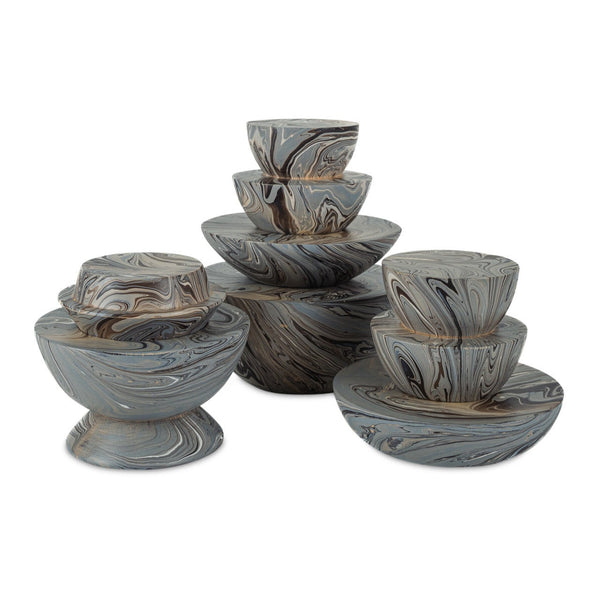 Marbleized Grey Marbleized Stacking Box (Set of 3)
