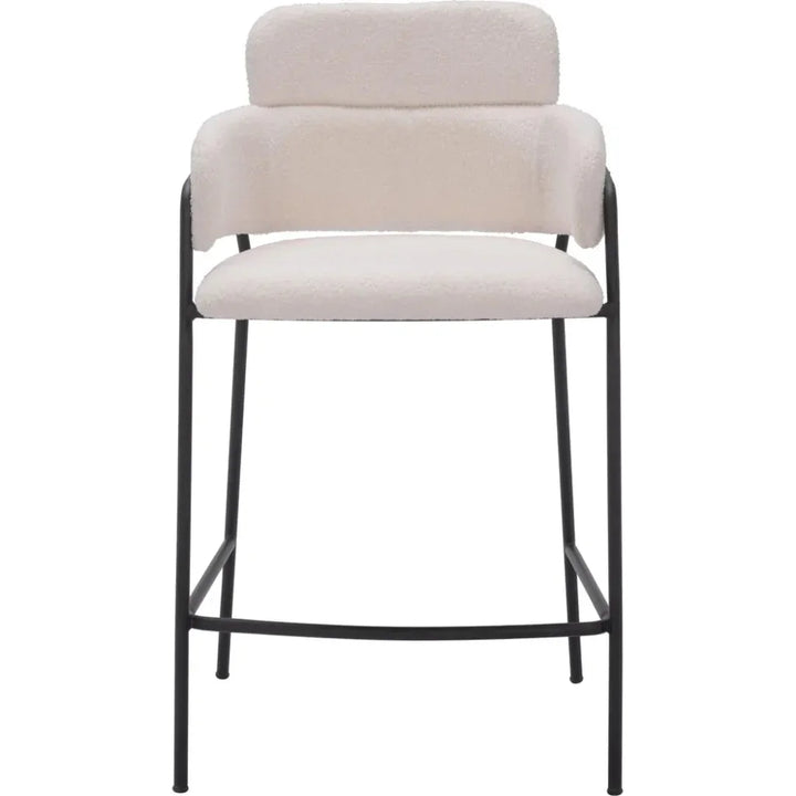 Marcel Counter Stool (Set of 2) Cream - LOOMLAN - Zuo Modern - Counter Stools