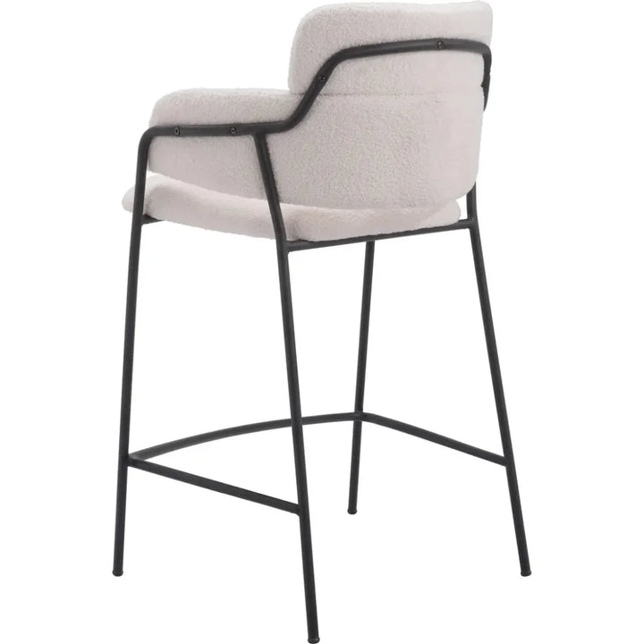 Marcel Counter Stool (Set of 2) Cream - LOOMLAN - Zuo Modern - Counter Stools