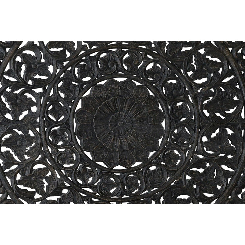 Marcia 59 inches Black Carved Full Panel Bed Beds LOOMLAN By LOOMLAN