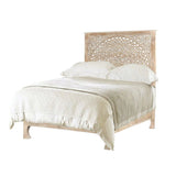 Marcia 59 inches White Carved Full Panel Bed Beds LOOMLAN By LOOMLAN