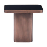 Marcos Side Table Black & Antique Bronze Side Tables LOOMLAN By Zuo Modern