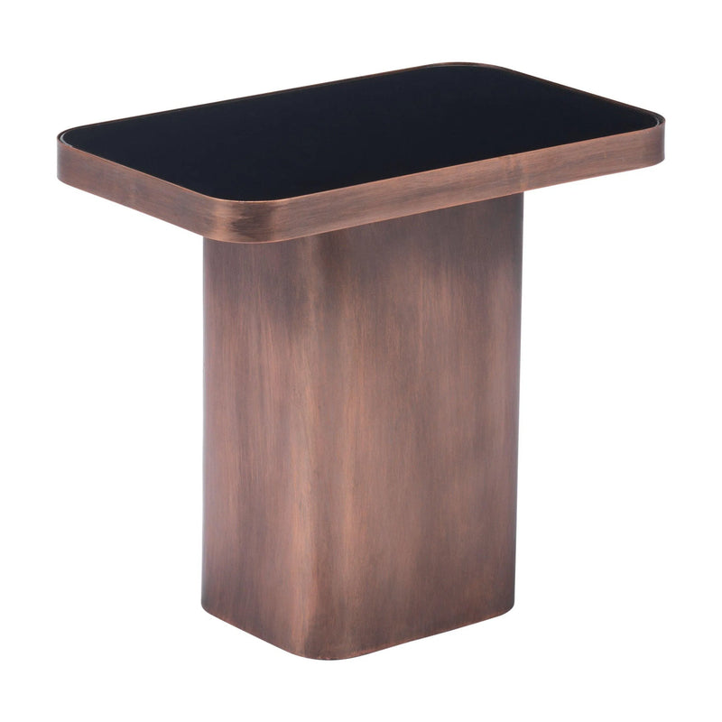 Marcos Side Table Black & Antique Bronze Side Tables LOOMLAN By Zuo Modern