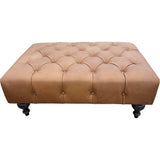 Marcoux Leather In Angelina Syrup Ottoman