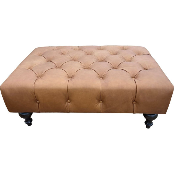 Olivia + Quinn-Marcoux Leather In Angelina Syrup Ottoman-Ottomans-LOOMLAN