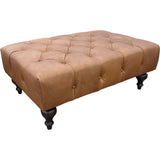 Marcoux Leather In Angelina Syrup Ottoman