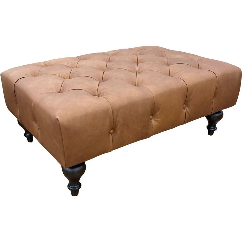 Marcoux Leather In Angelina Syrup Ottoman