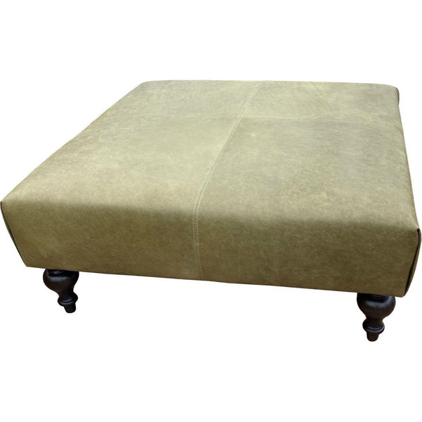 Olivia + Quinn-Marcoux Leather In Kudos Seagrass Ottoman-Ottomans-LOOMLAN