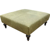 Marcoux Leather In Kudos Seagrass Ottoman