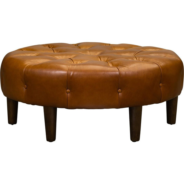 Olivia + Quinn-Marcoux Leather In Pippa Camel Ottoman-Ottomans-LOOMLAN