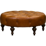 Marcoux Leather In Pippa Camel Ottoman