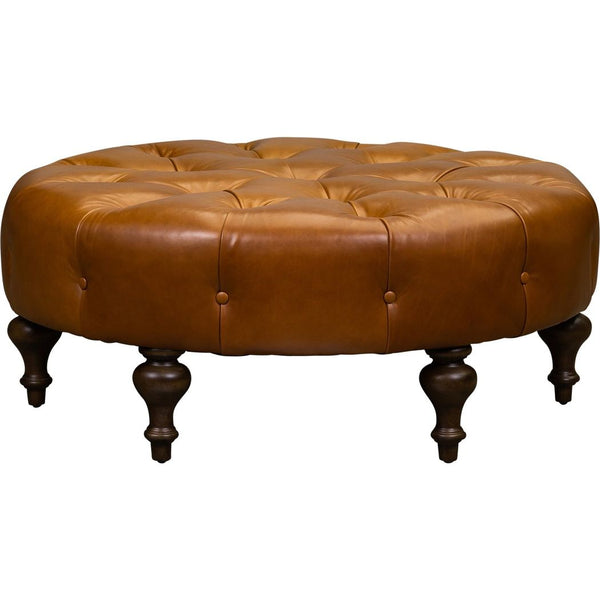 Olivia + Quinn-Marcoux Leather In Pippa Camel Ottoman-Ottomans-LOOMLAN