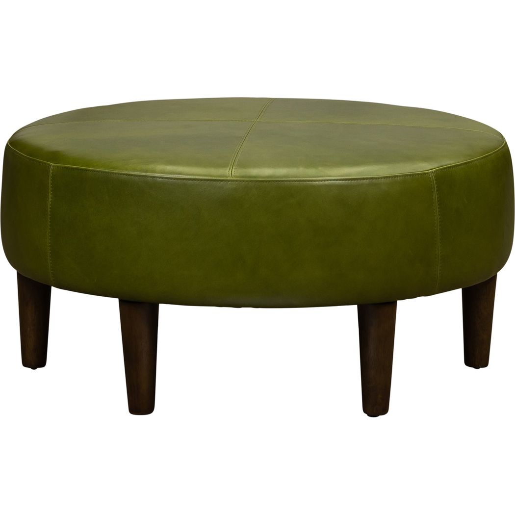 Marcoux Leather In Pippa Peridot Ottoman