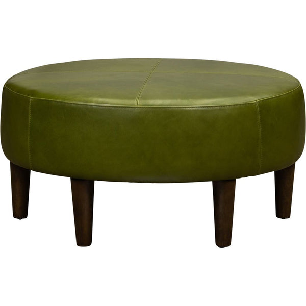 Olivia + Quinn-Marcoux Leather In Pippa Peridot Ottoman-Ottomans-LOOMLAN