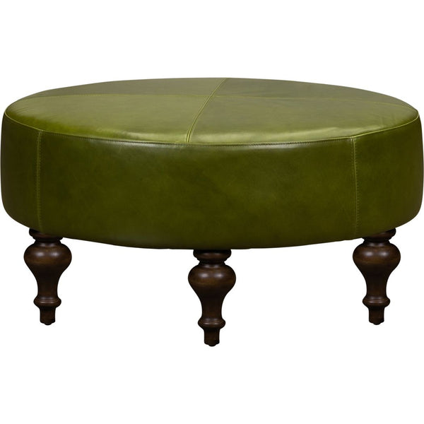 Olivia + Quinn-Marcoux Leather In Pippa Peridot Ottoman-Ottomans-LOOMLAN