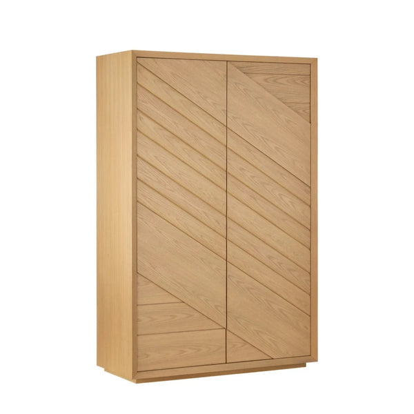 Margot Oak Velvet-Lined Drawers Cabinet-Accent Cabinets-Currey & Co-LOOMLAN