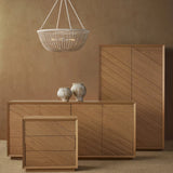 Margot Oak Velvet-Lined Drawers Credenza