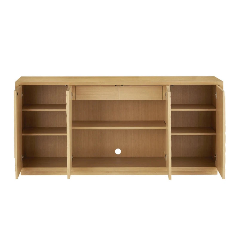 Margot Oak Velvet-Lined Drawers Credenza