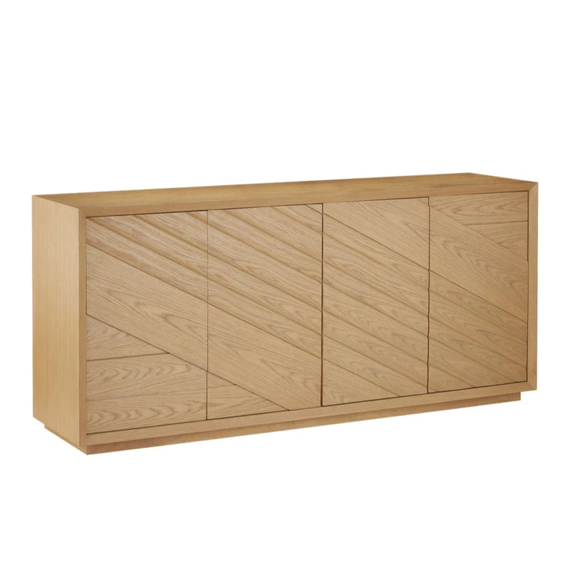 Margot Oak Velvet-Lined Drawers Credenza