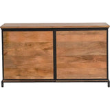 Mariani 4 Door Cabinet With Wooden Shelf-Accent Cabinets-LOOMLAN-LOOMLAN