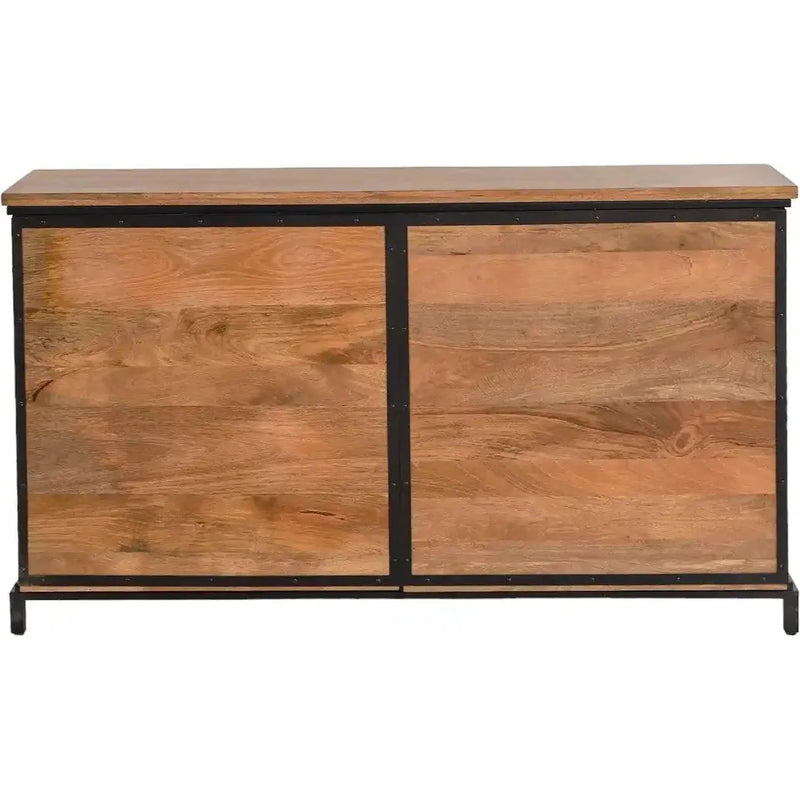 Mariani 4 Door Cabinet With Wooden Shelf-Accent Cabinets-LOOMLAN-LOOMLAN