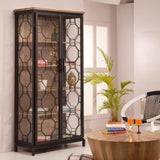 Mariani Tall Cabinet With Wooden Shelf-Accent Cabinets-LOOMLAN-LOOMLAN