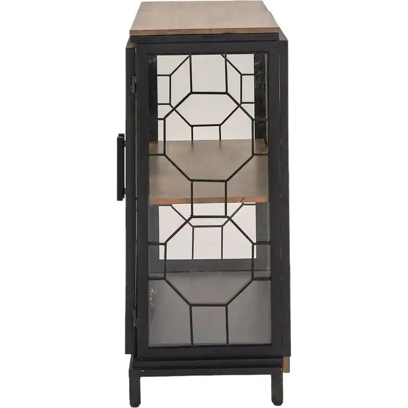 Mariani Wooden Shelfed 2 Door Cabinet-Accent Cabinets-LOOMLAN-LOOMLAN