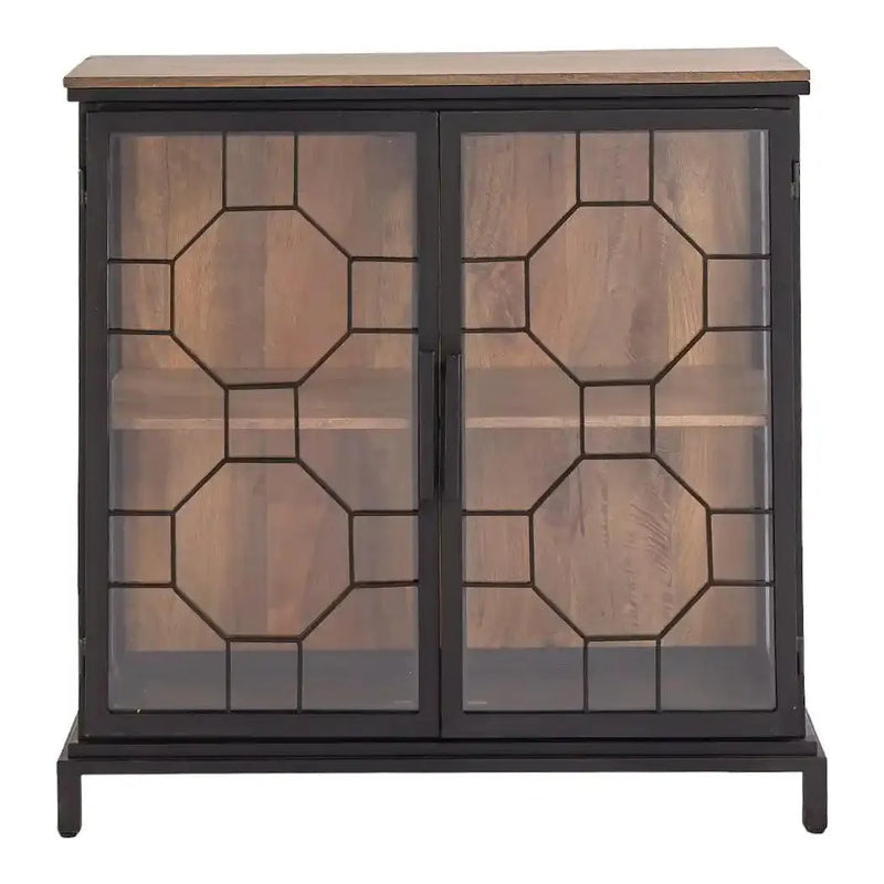 Mariani Wooden Shelfed 2 Door Cabinet-Accent Cabinets-LOOMLAN-LOOMLAN