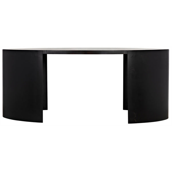 Marigold Desk, Ebony Walnut Wood Black Oval Desk-Home Office Desks-Noir-LOOMLAN