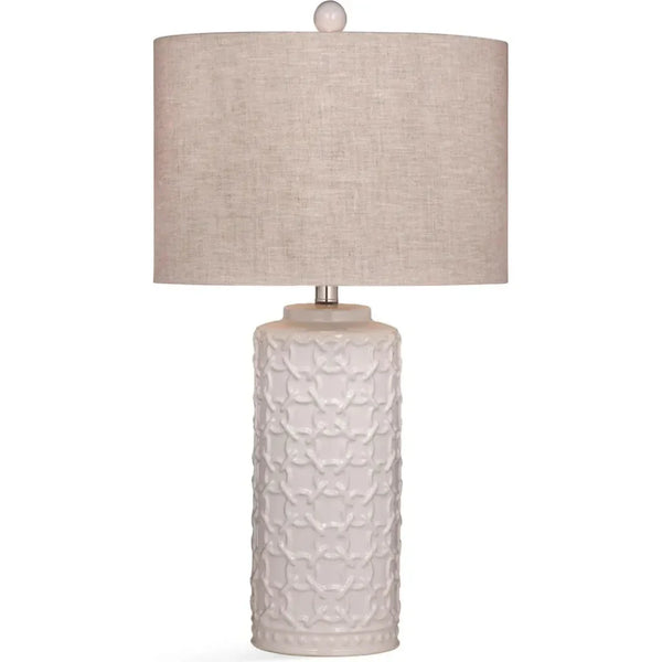 Marina Pine Wood White Table Lamp - LOOMLAN - Bassett Mirror - Table Lamps