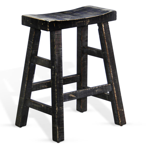 Marina Saddle Seat Wooden Counter Stool 2PC