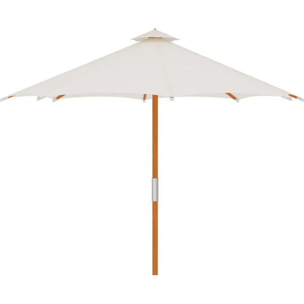 Market 118-inch Diameter Teak Outdoor Umbrella White-Outdoor Accessories-HiTeak-LOOMLAN