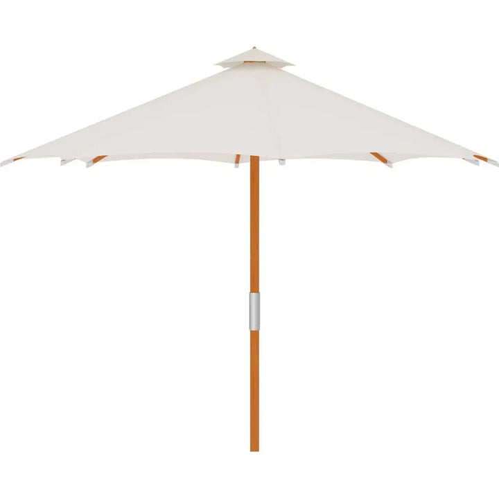Market 118-inch Diameter Teak Outdoor Umbrella White-Outdoor Accessories-HiTeak-LOOMLAN