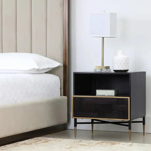 Markwood Compact Designed Wooden Nightstand-Nightstands-SUNPAN-LOOMLAN