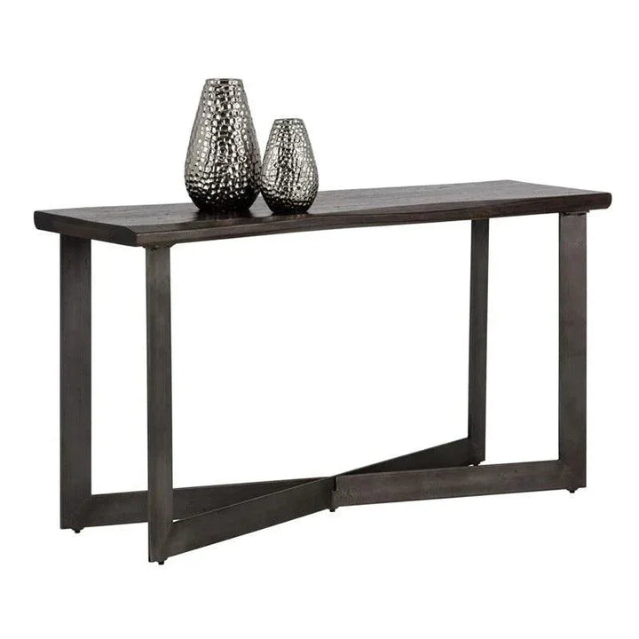 Marley Console Table Antique Gunmetal Iron Legs - LOOMLAN - SUNPAN - Console Tables