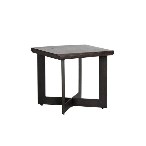 Marley Side Table Solid Wood Top & Iron Base - LOOMLAN - SUNPAN - Side Tables