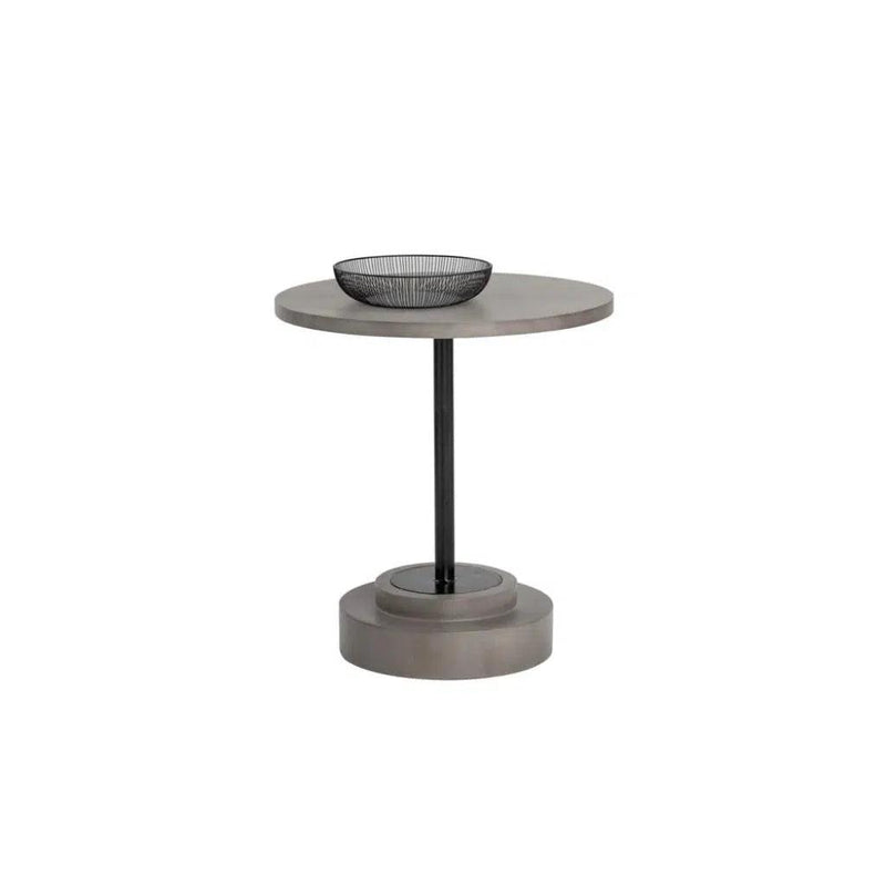 Marlowe Concrete Outdoor Round Bistro Table-Outdoor Dining Tables-SUNPAN-LOOMLAN