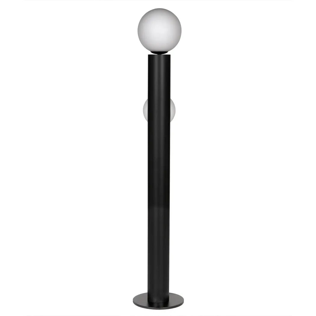 Marlowe Steel and Frosted Globe Floor Lamp