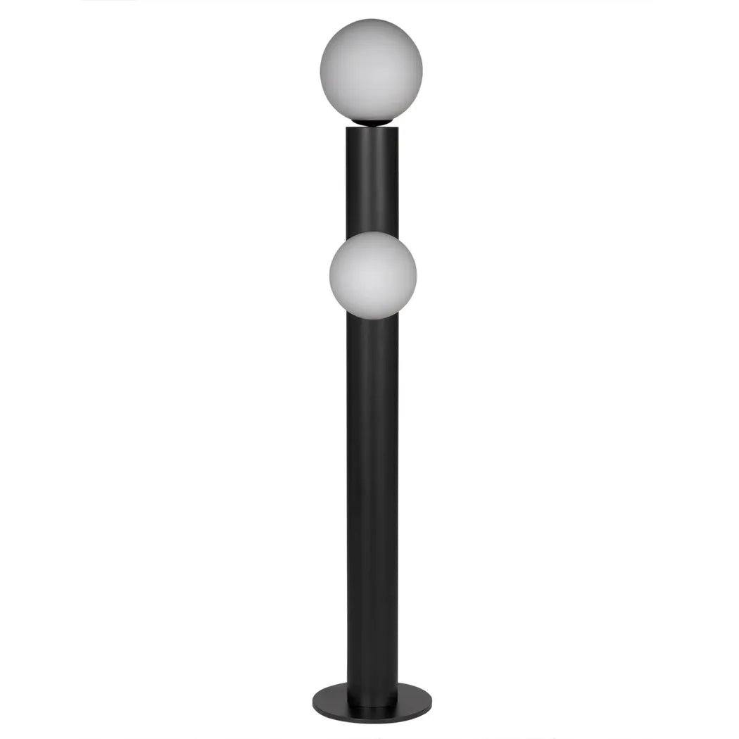 Marlowe Steel and Frosted Globe Floor Lamp