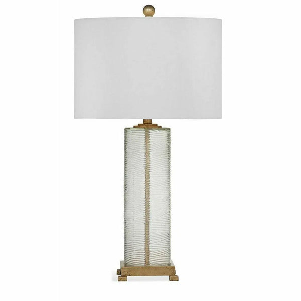 Maroa 28" Tall Glass Clear Gold Table Lamp Table Lamps LOOMLAN By Bassett Mirror