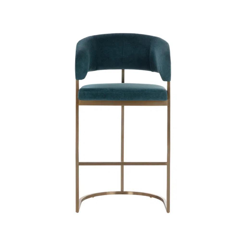 Marris Leather or Velvet Modern Barstool