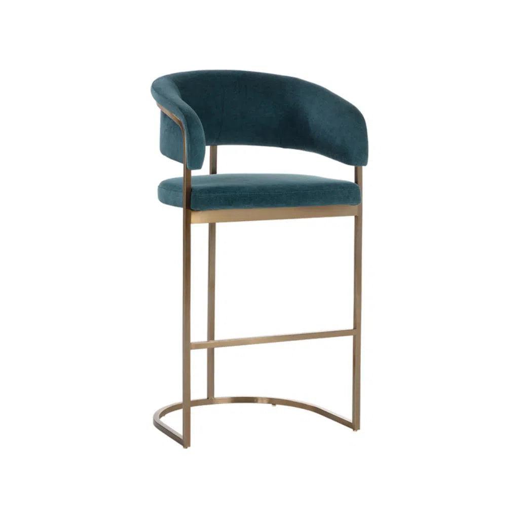 Marris Leather or Velvet Modern Barstool