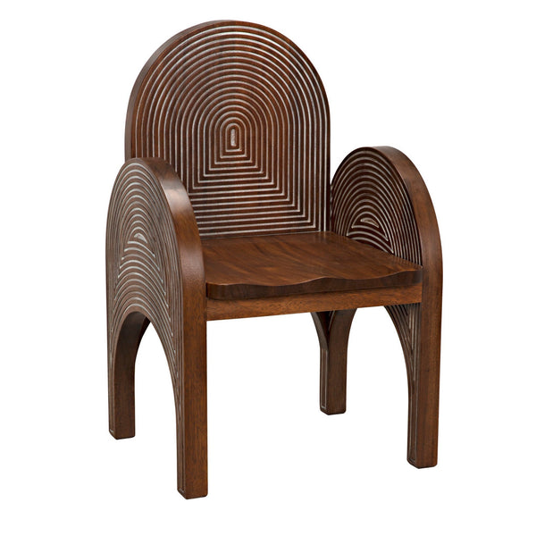 Mars Dark Walnut Wood Armless Chair-Club Chairs-Noir-LOOMLAN