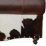 Western Style Leather & Hair On Hide Sofa Whiskey Brown Marshal Sofas & Loveseats LOOMLAN By Uptown Sebastian